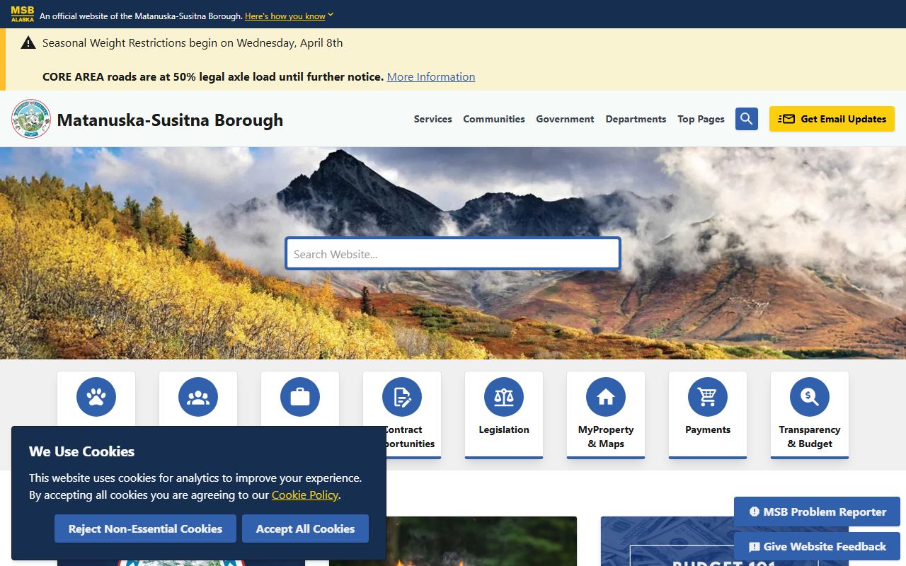 Matanuska-Susitna Borough website for Big Lake 24 Hour Booking records
