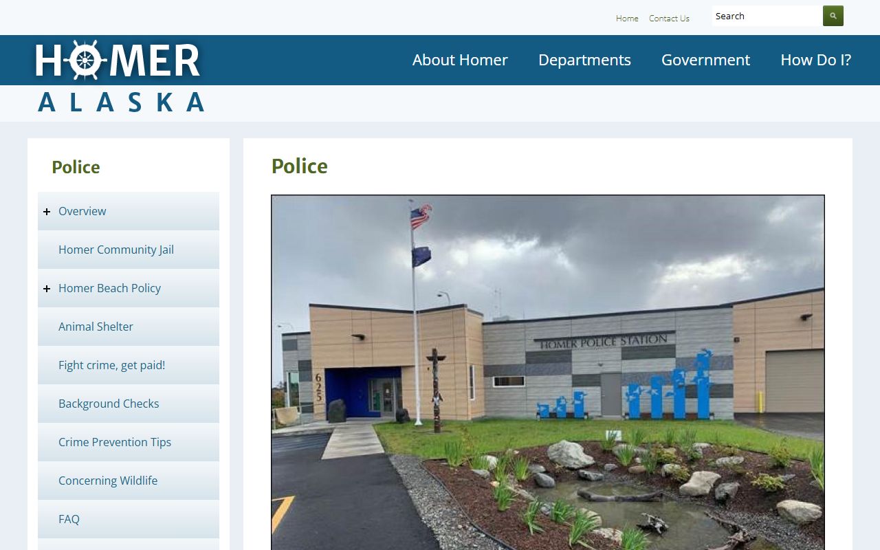 Homer Police Department website for 24 Hour Booking records