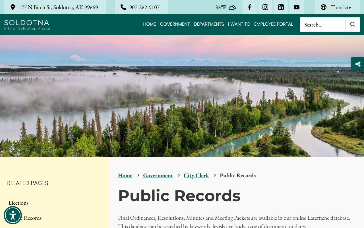 Soldotna public records request page