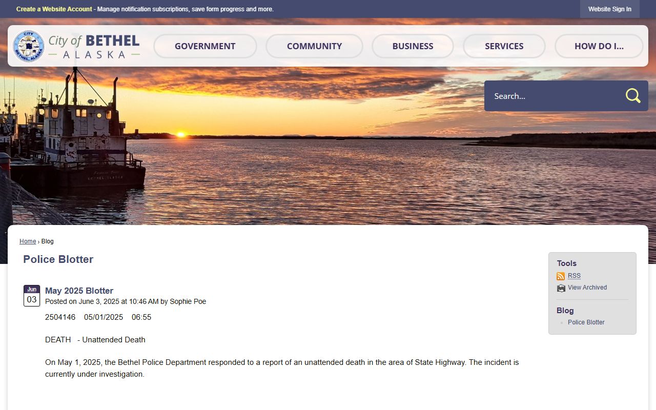 Bethel Police Department blotter for 24 Hour Booking records