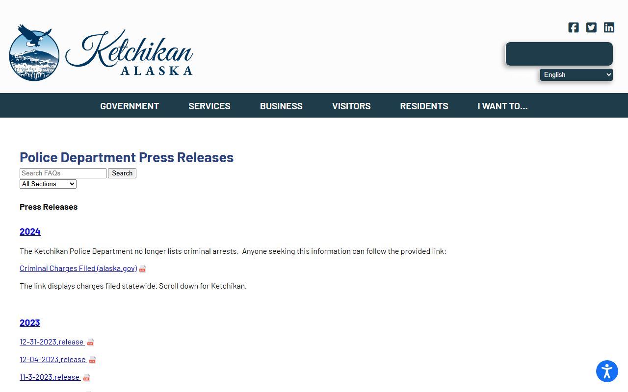 Ketchikan Police Department press releases Ketchikan 24 Hour Booking