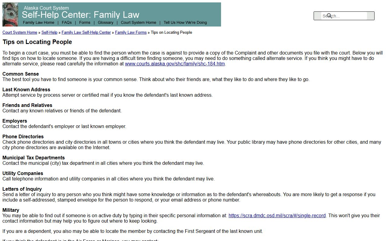 Alaska Court System tips for 24 Hour Booking lookups