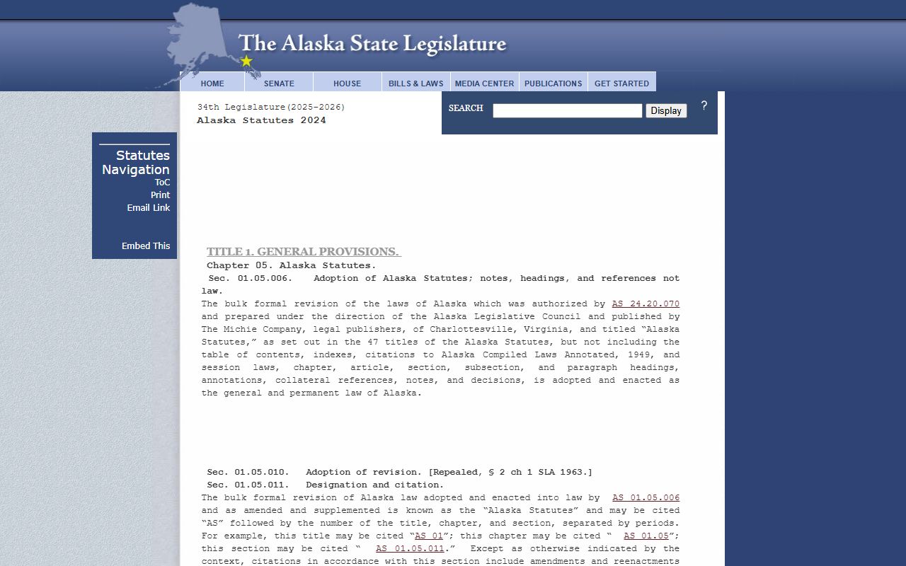 Alaska Statutes online for 24 Hour Booking rules